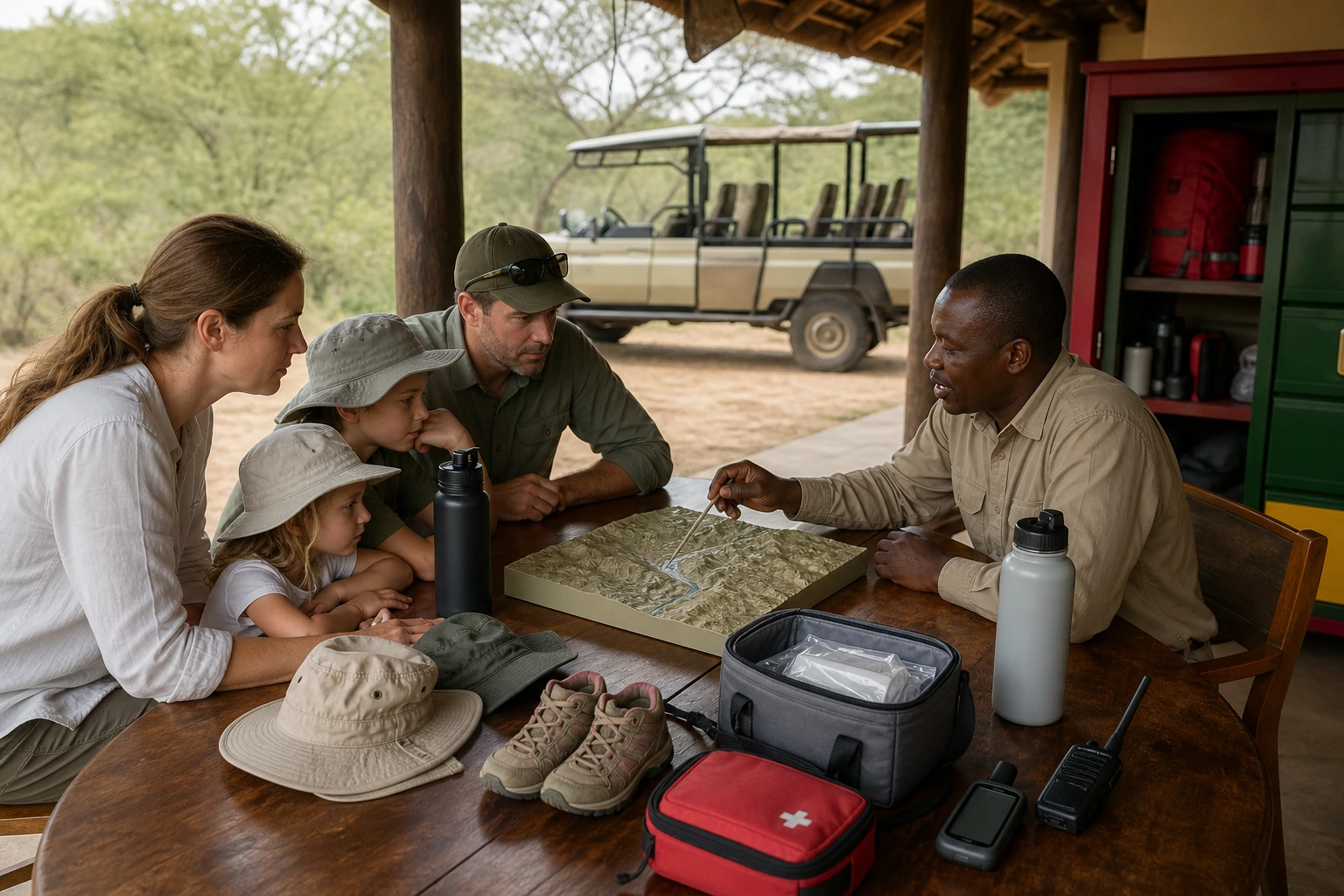 Photorealistic illustration for private safari tanzania: reality-check detail