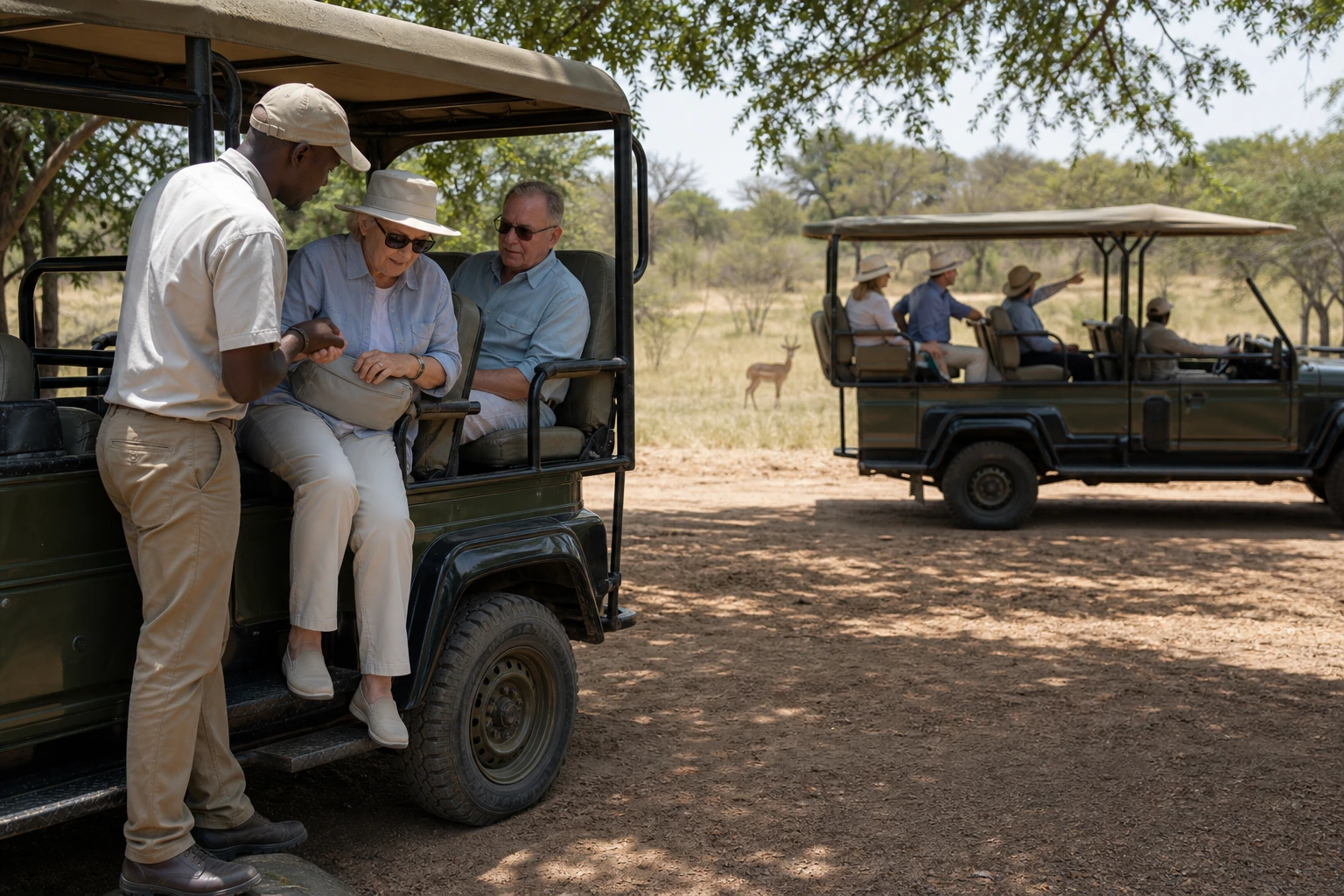 Photorealistic illustration for private safari vehicle: signature experience