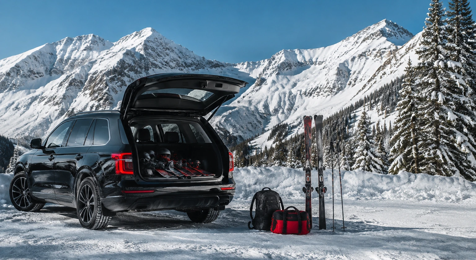 Photorealistic illustration for private ski instructor: logistics and service