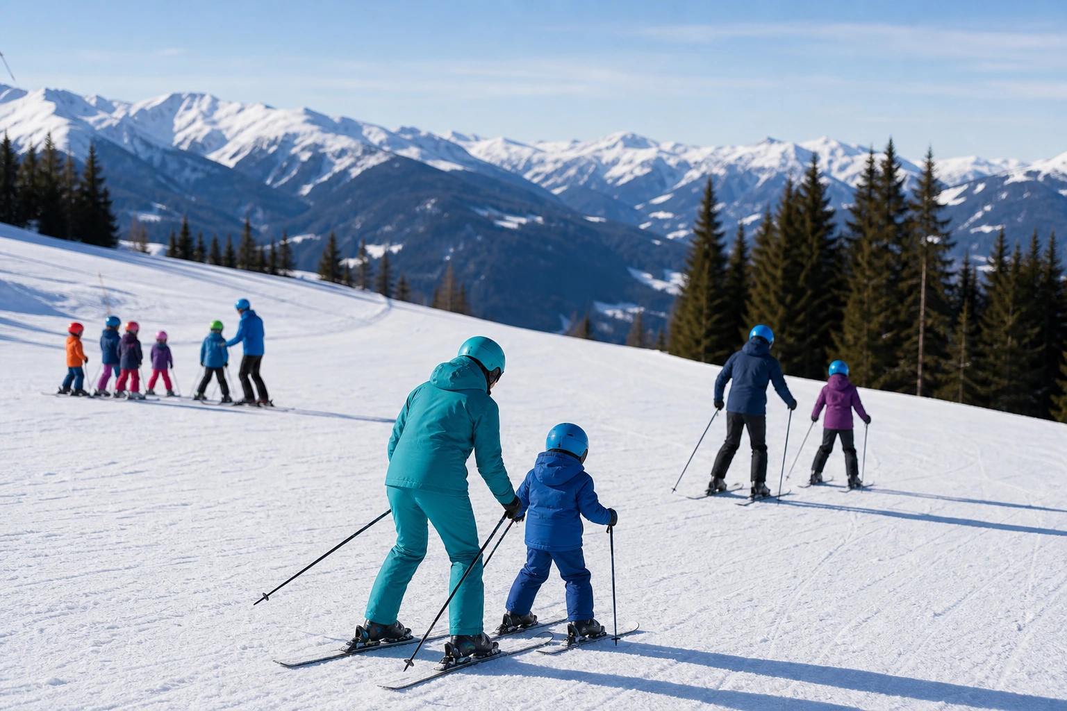 Fotorealistische Illustration zu private ski instructor: logistics and service