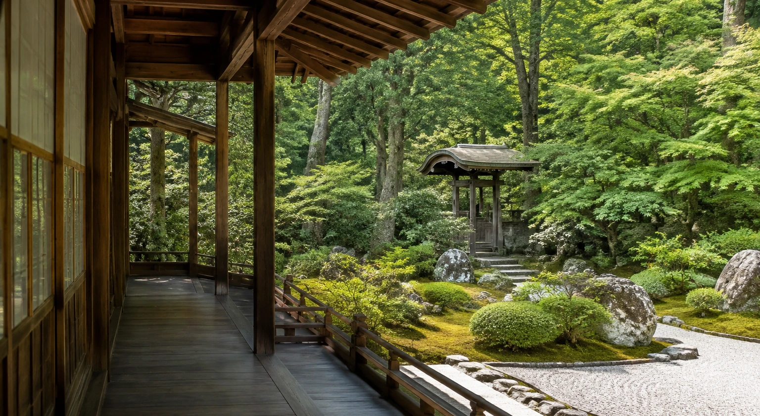 Photorealistic illustration for private temple visits japan: logistics and service