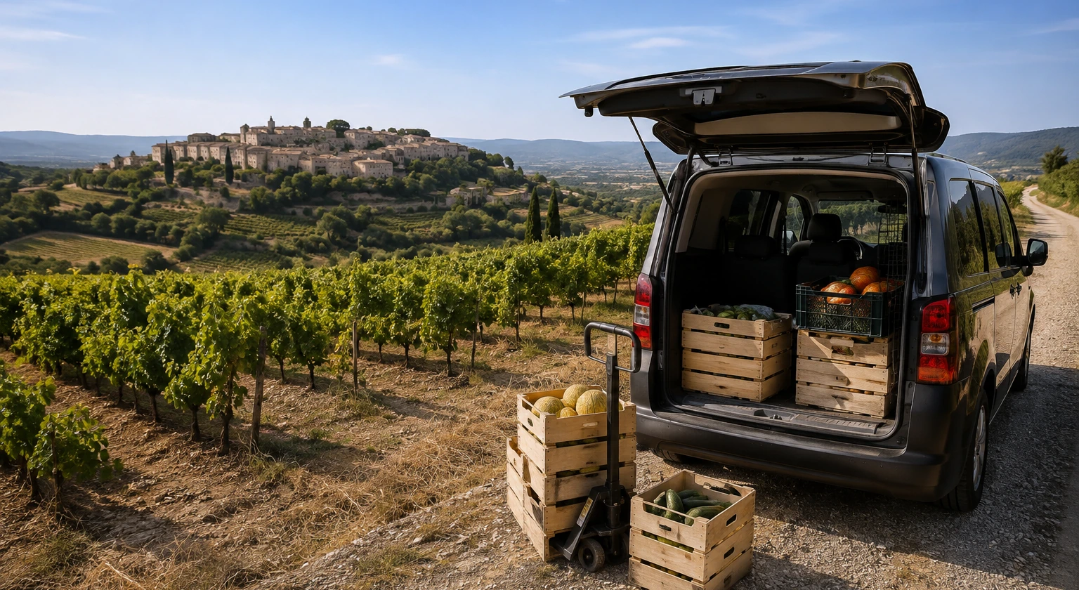 Photorealistic illustration for provence midsummer: logistics and service