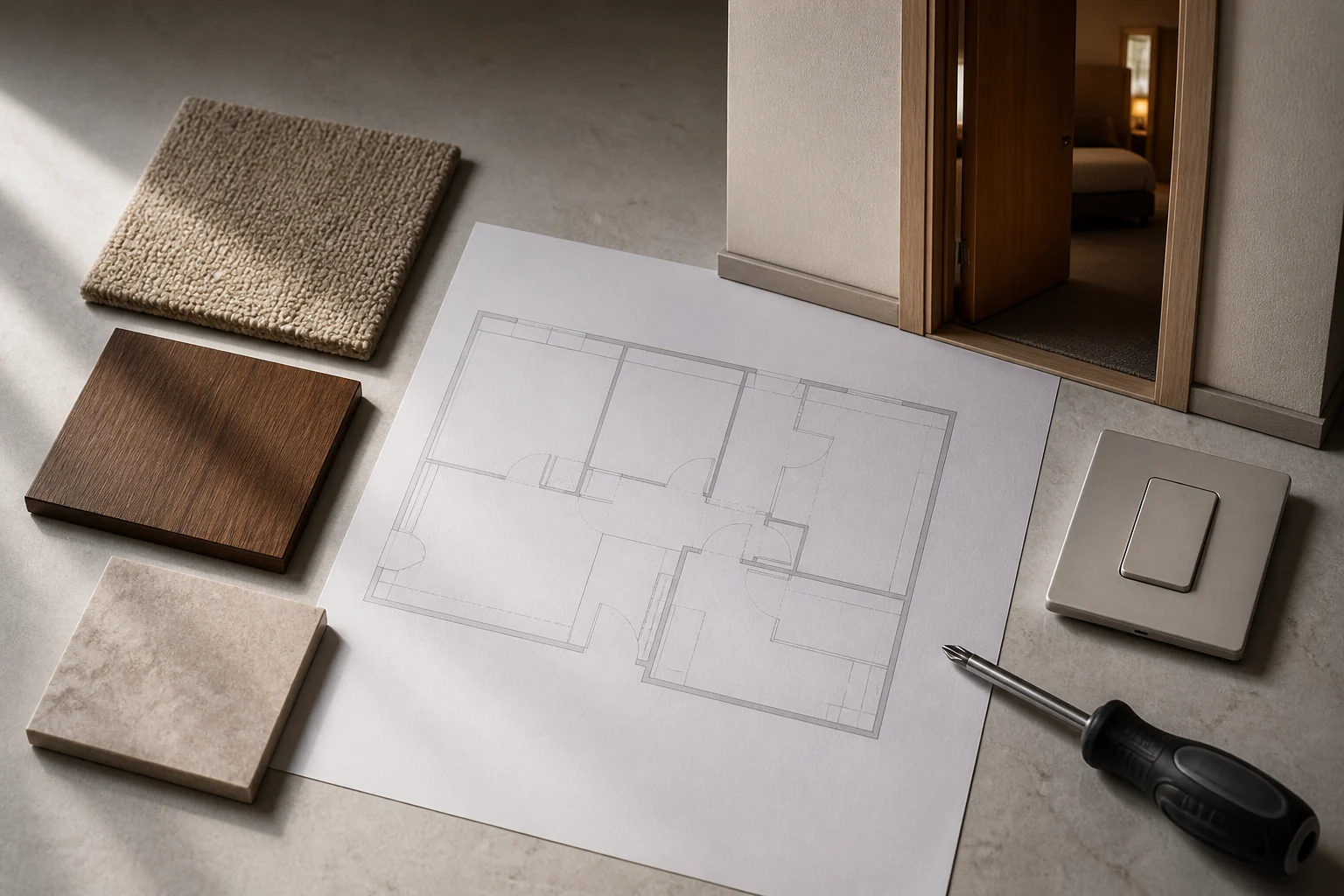 Fictional review of hotel space, materials and operation