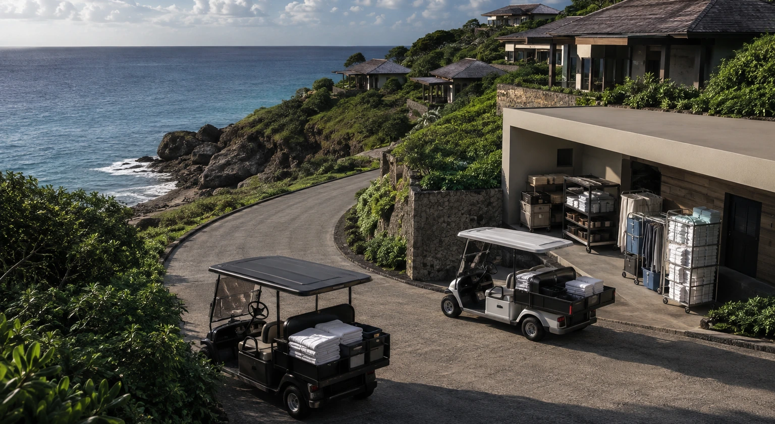 Fotorealistische Illustration zu resort density: logistics and service