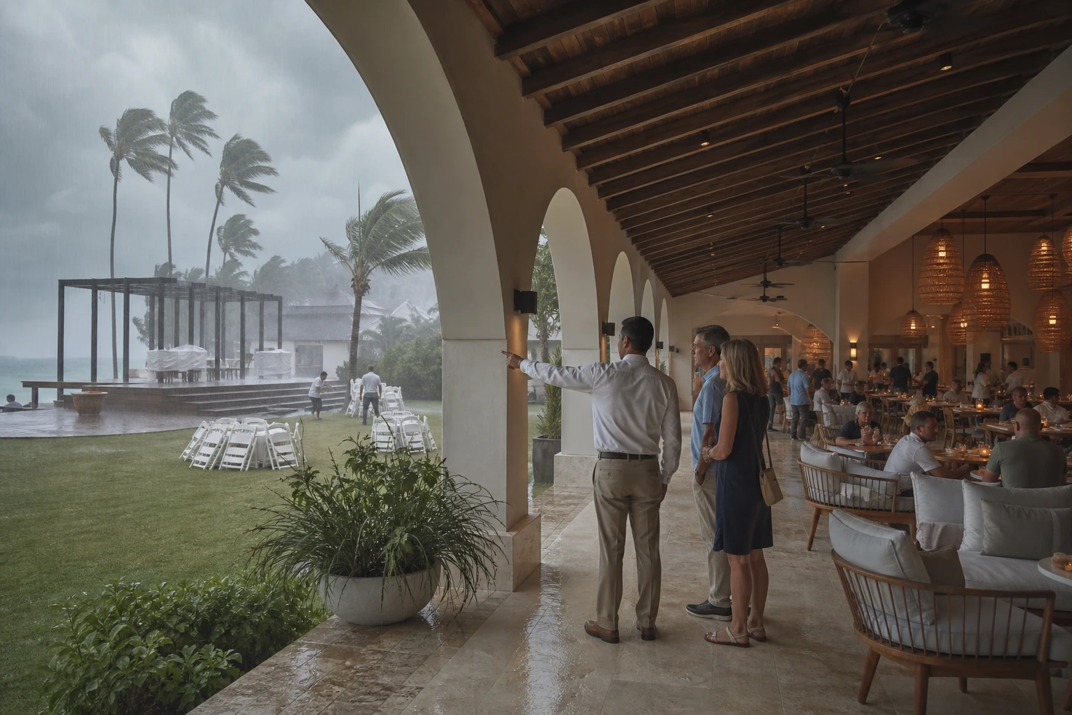Photorealistic illustration for resort density: logistics and service