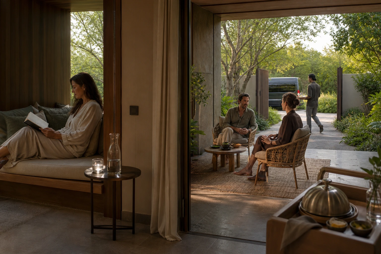 Photorealistic illustration for restorative travel: logistics and service