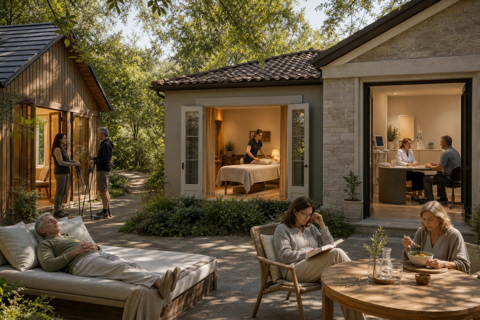 Photorealistic illustration for restorative travel: reality-check detail