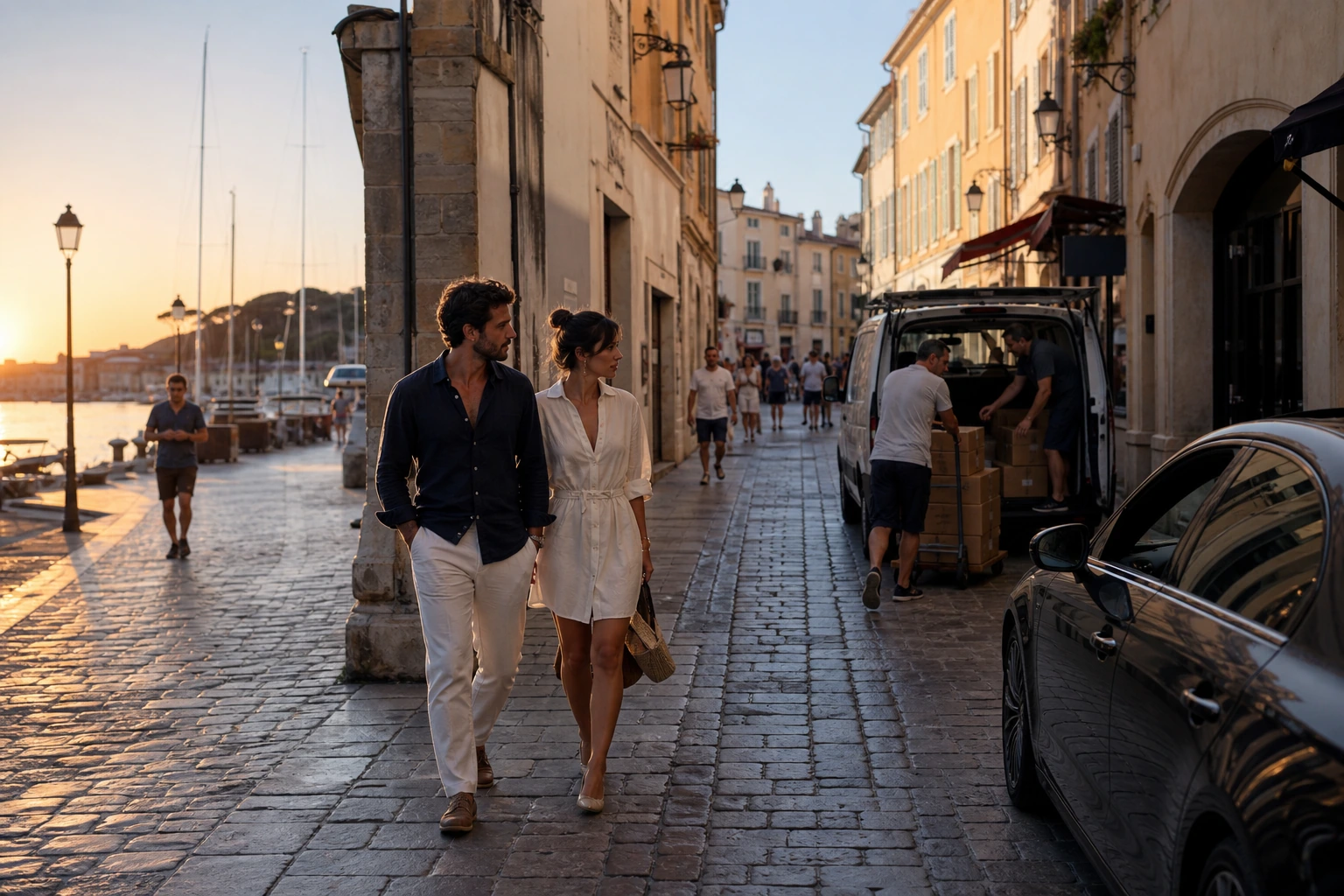 Illustration photoréaliste pour saint tropez day logistics : logistics and service