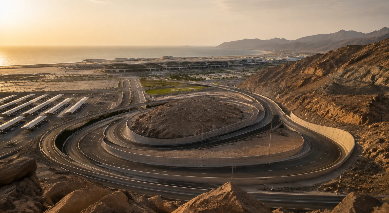 Photorealistic illustration for saudi arabia practical planning: setting and arrival