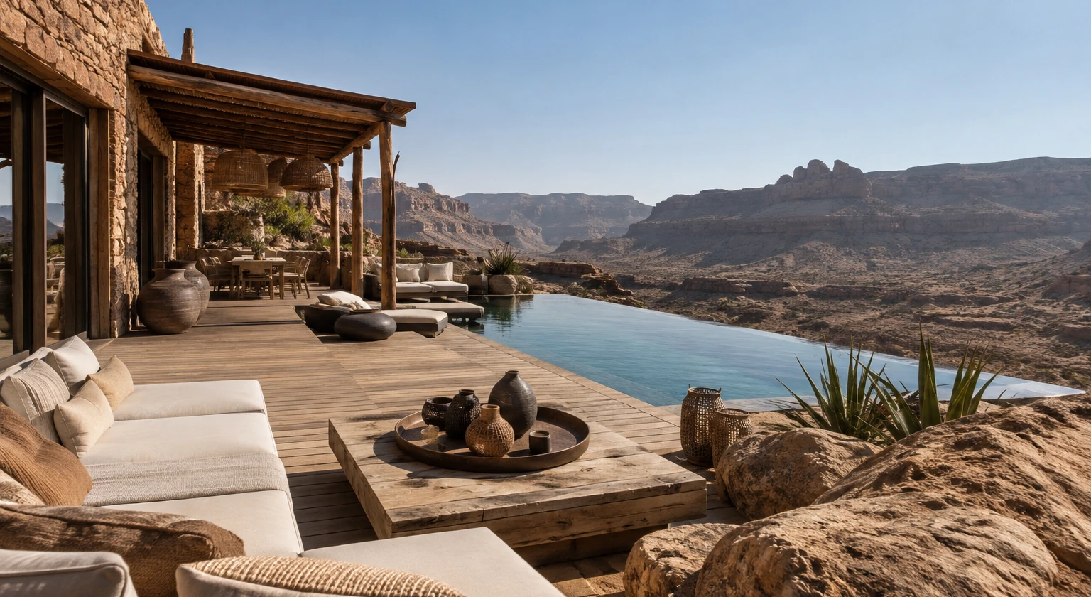 Photorealistic illustration for saudi arabia practical planning: accommodation and physical layout