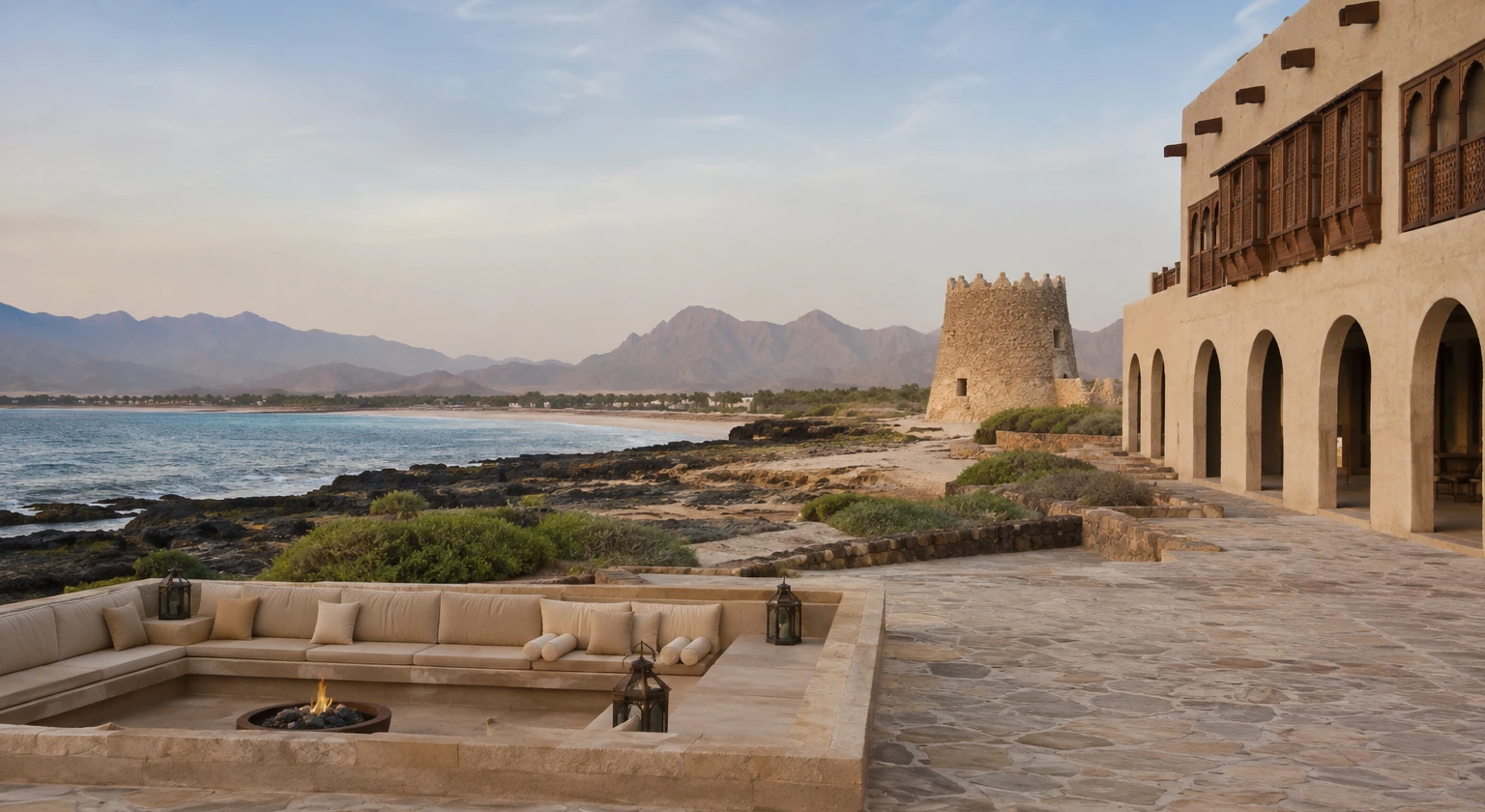 Photorealistic illustration for saudi arabia resorts desert culture: signature experience