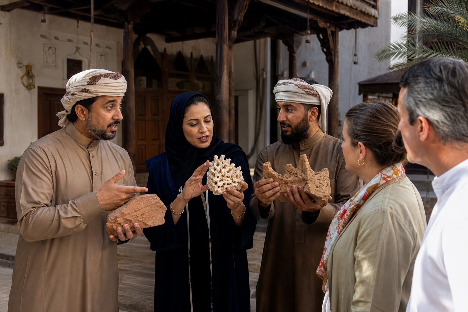 Fotorealistische Illustration zu saudi arabia resorts desert culture: reality-check detail