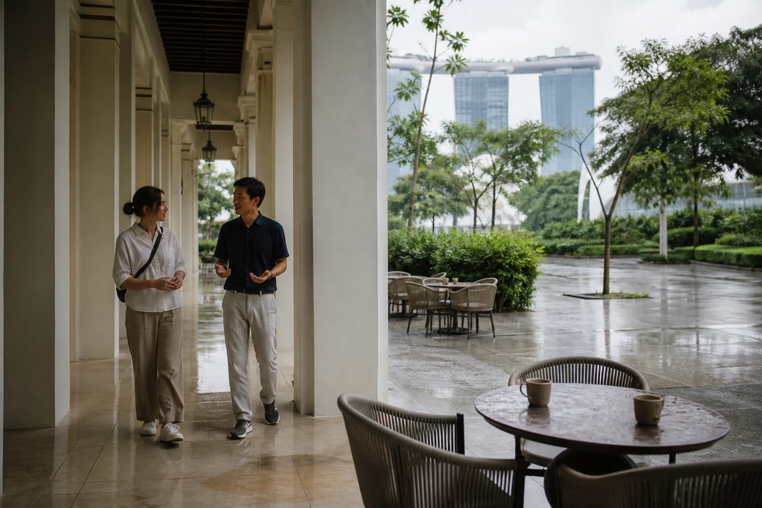 Photorealistic illustration for singapore luxury hotels dining: logistics and service