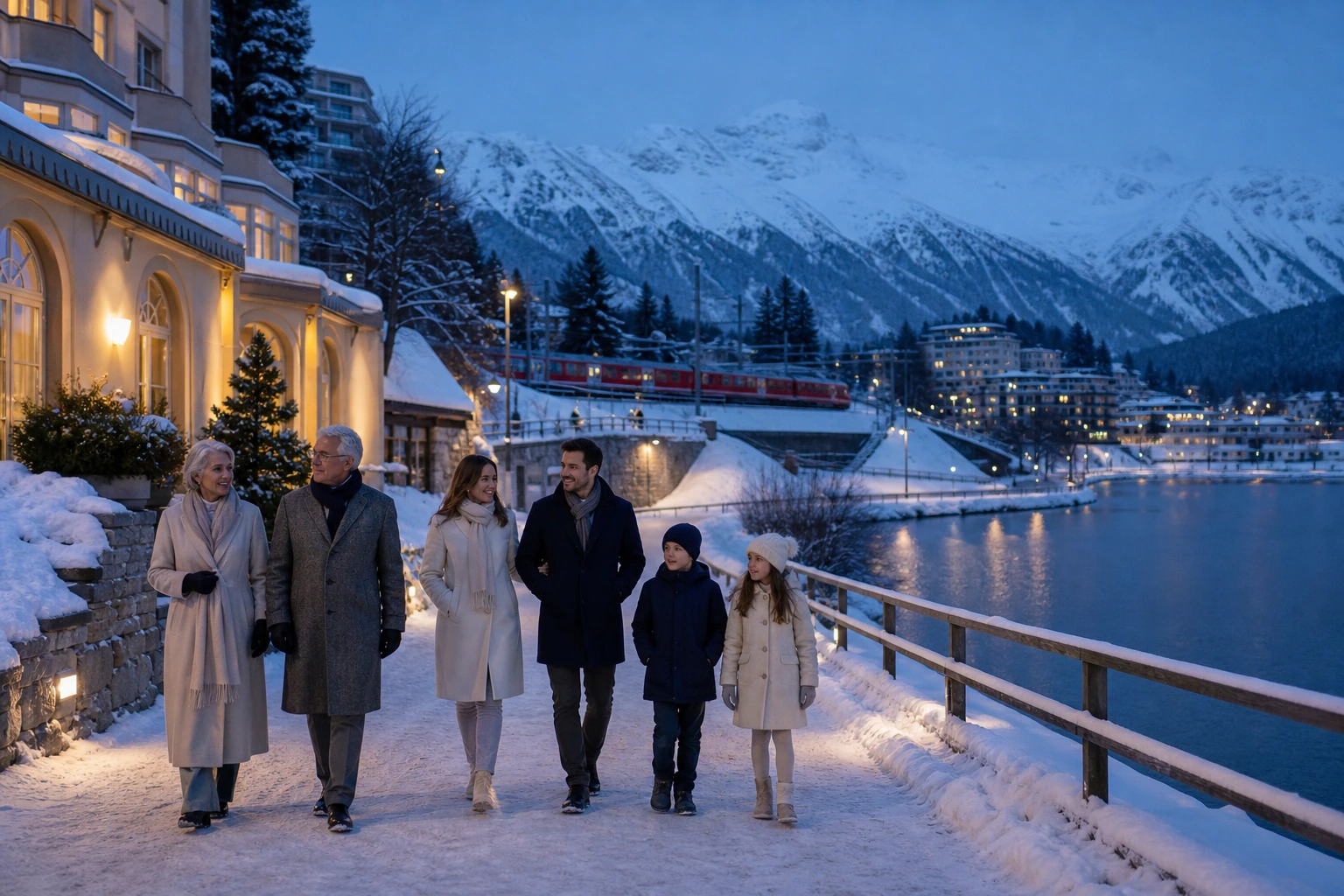 Photorealistic illustration for ski holidays with non skiers: accommodation and physical layout