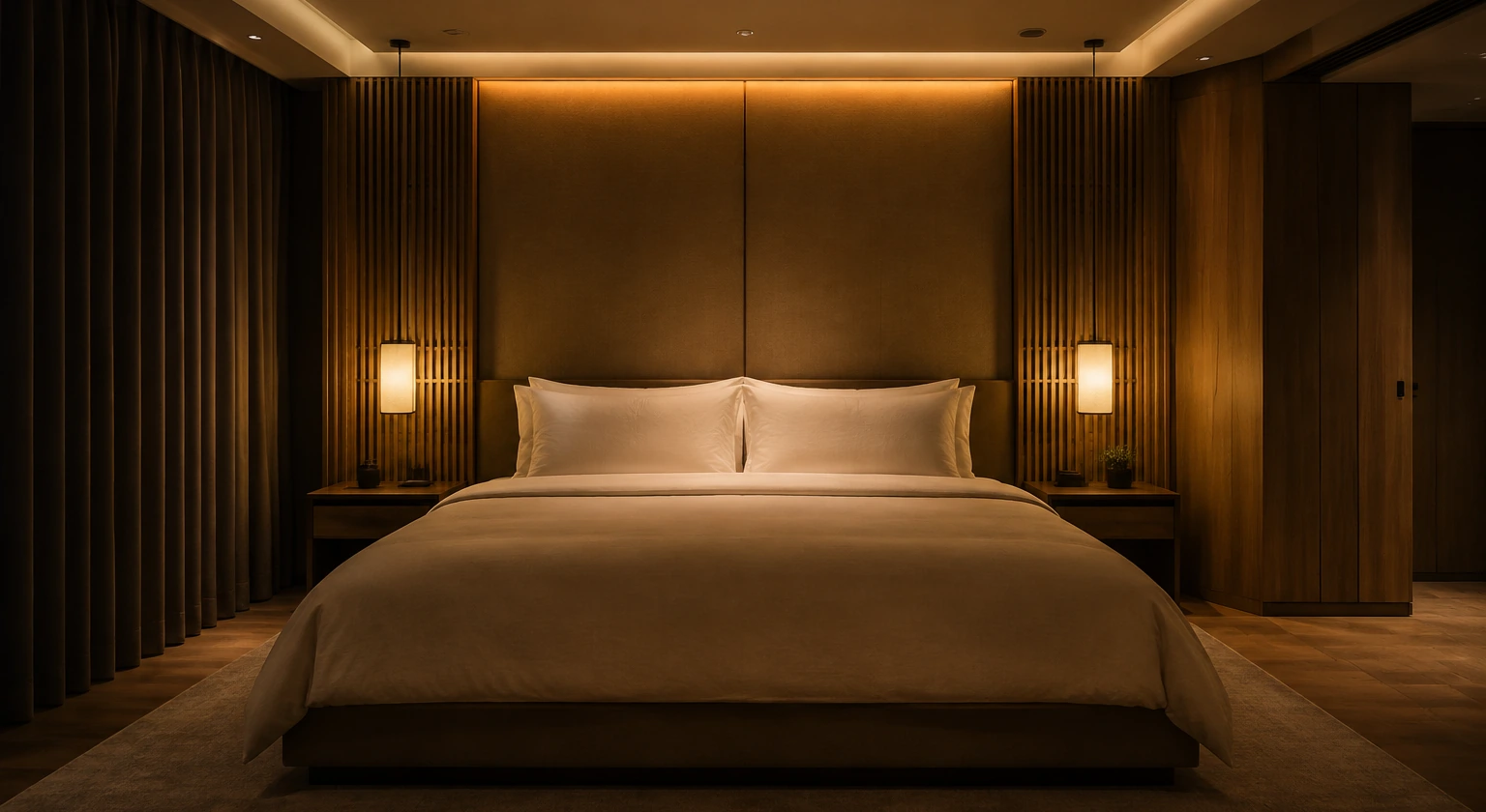Photorealistic illustration for sleep retreats: accommodation and physical layout