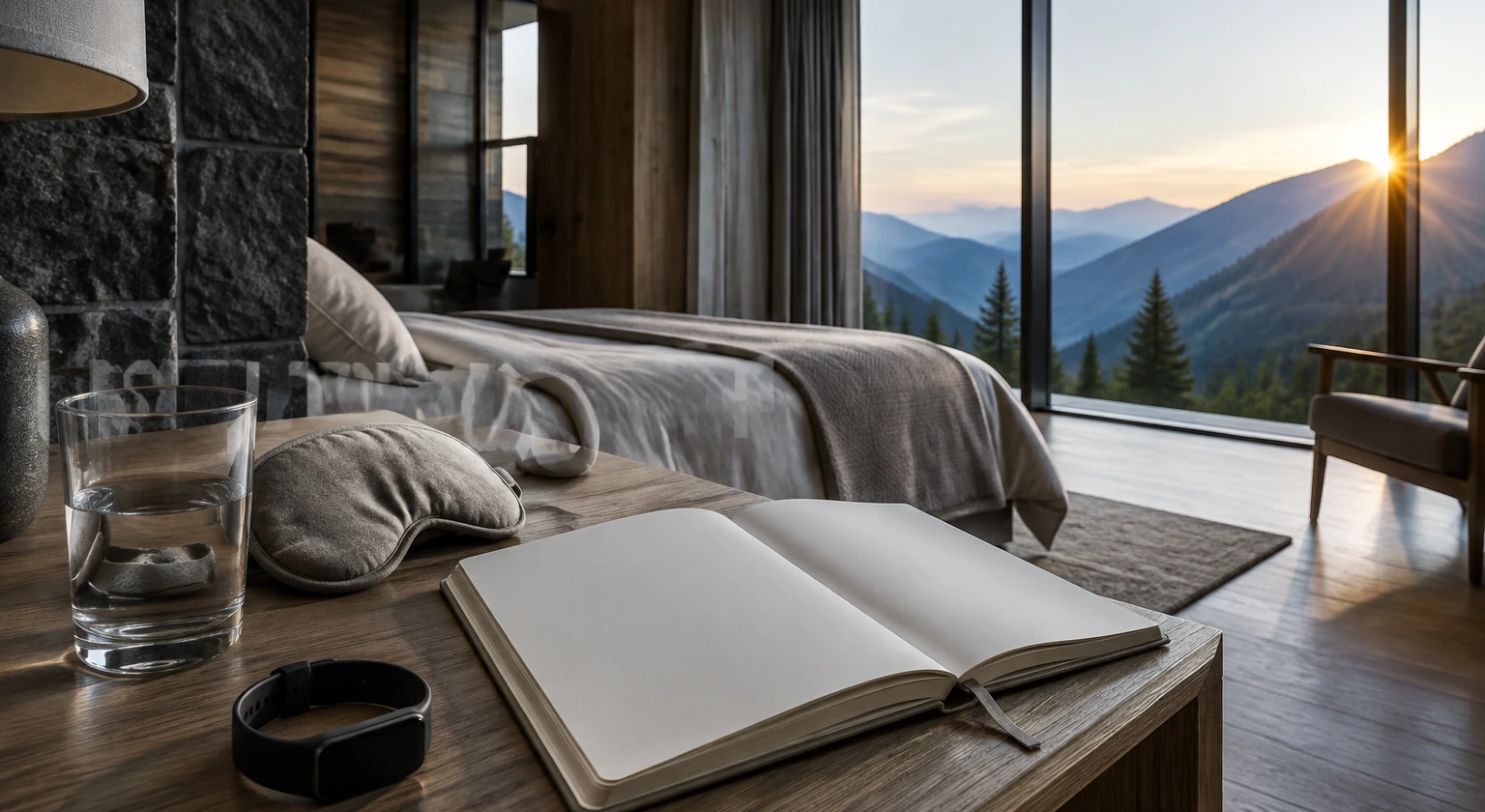 Photorealistic illustration for sleep retreats: reality-check detail