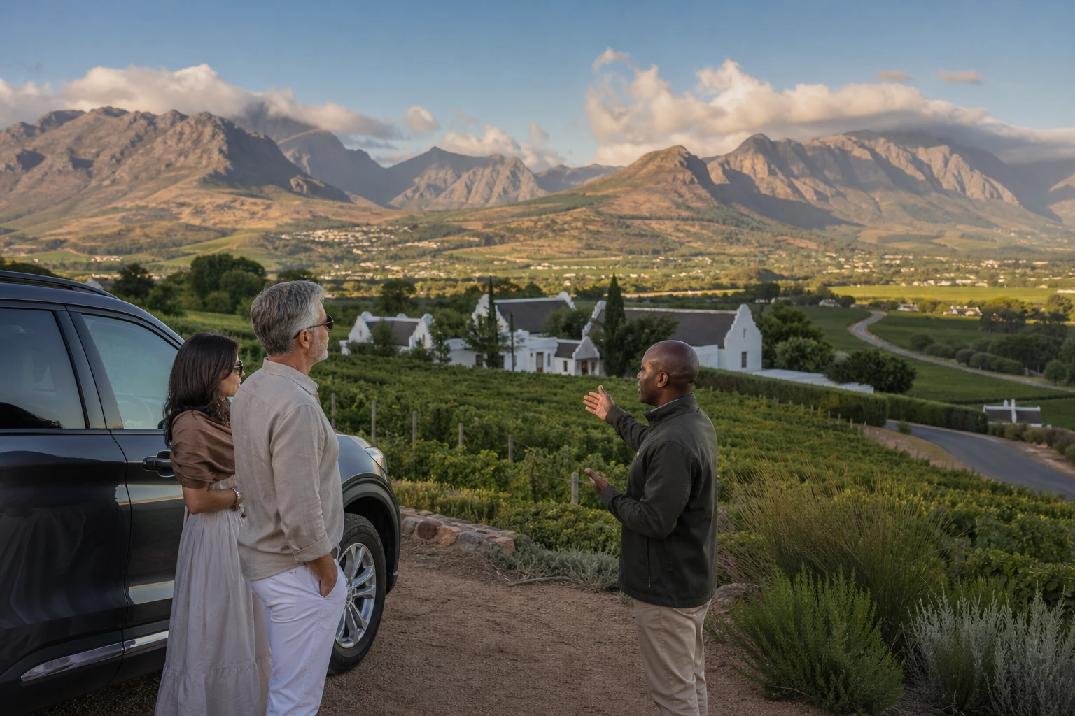 Photorealistic illustration for south africa safari wine design: accommodation and physical layout