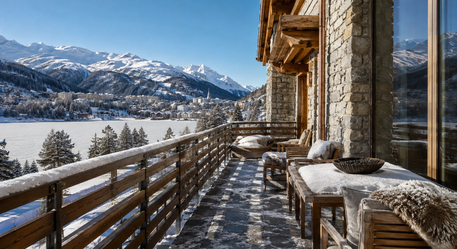Photorealistic illustration for st moritz event season: accommodation and physical layout