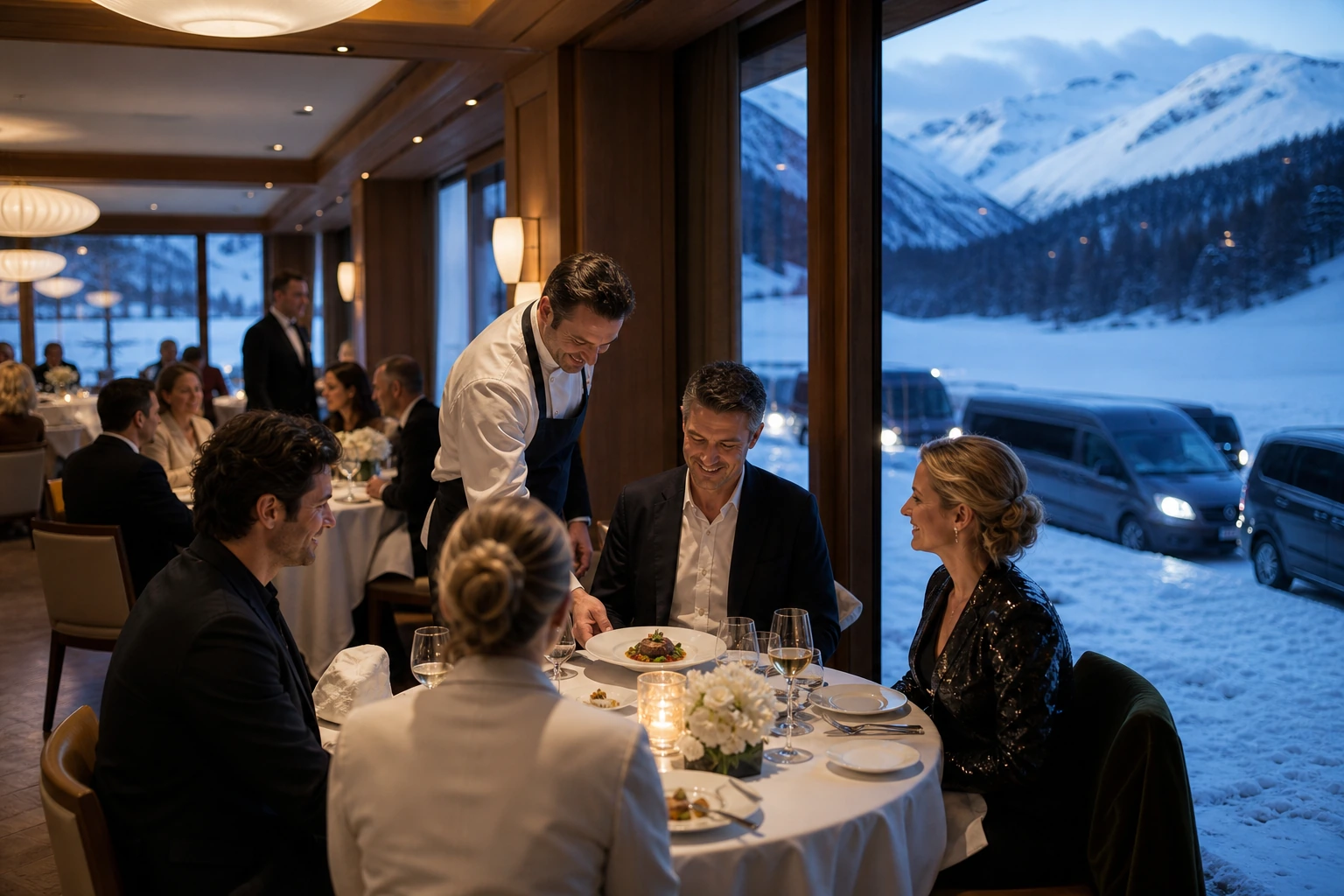 Fotorealistische Illustration zu st moritz event season: accommodation and physical layout
