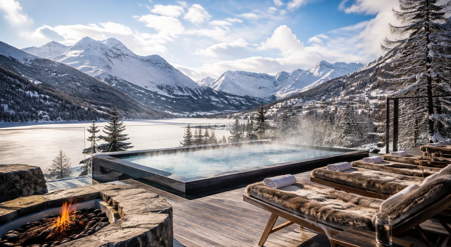 Photorealistic illustration for st moritz luxury guide: signature experience