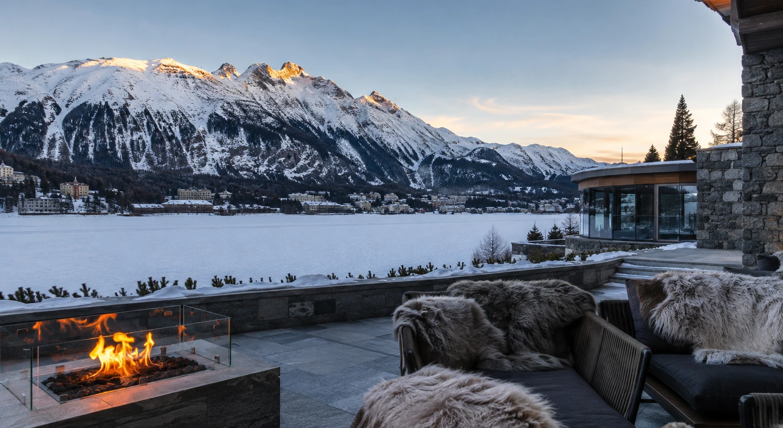 Photorealistic illustration for st moritz luxury guide: reality-check detail