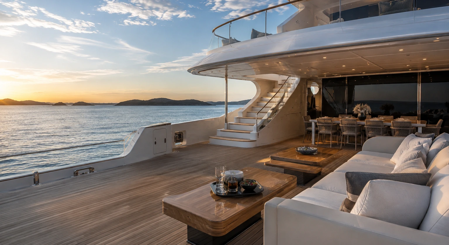 Photorealistic illustration for superyacht real cost: signature experience