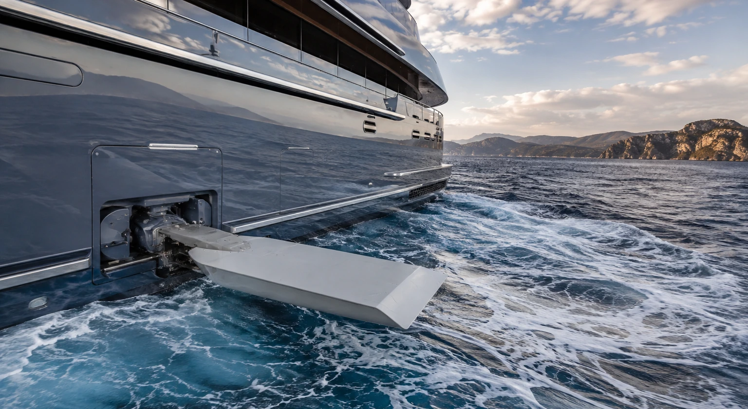 Photorealistic illustration for superyacht real cost: logistics and service