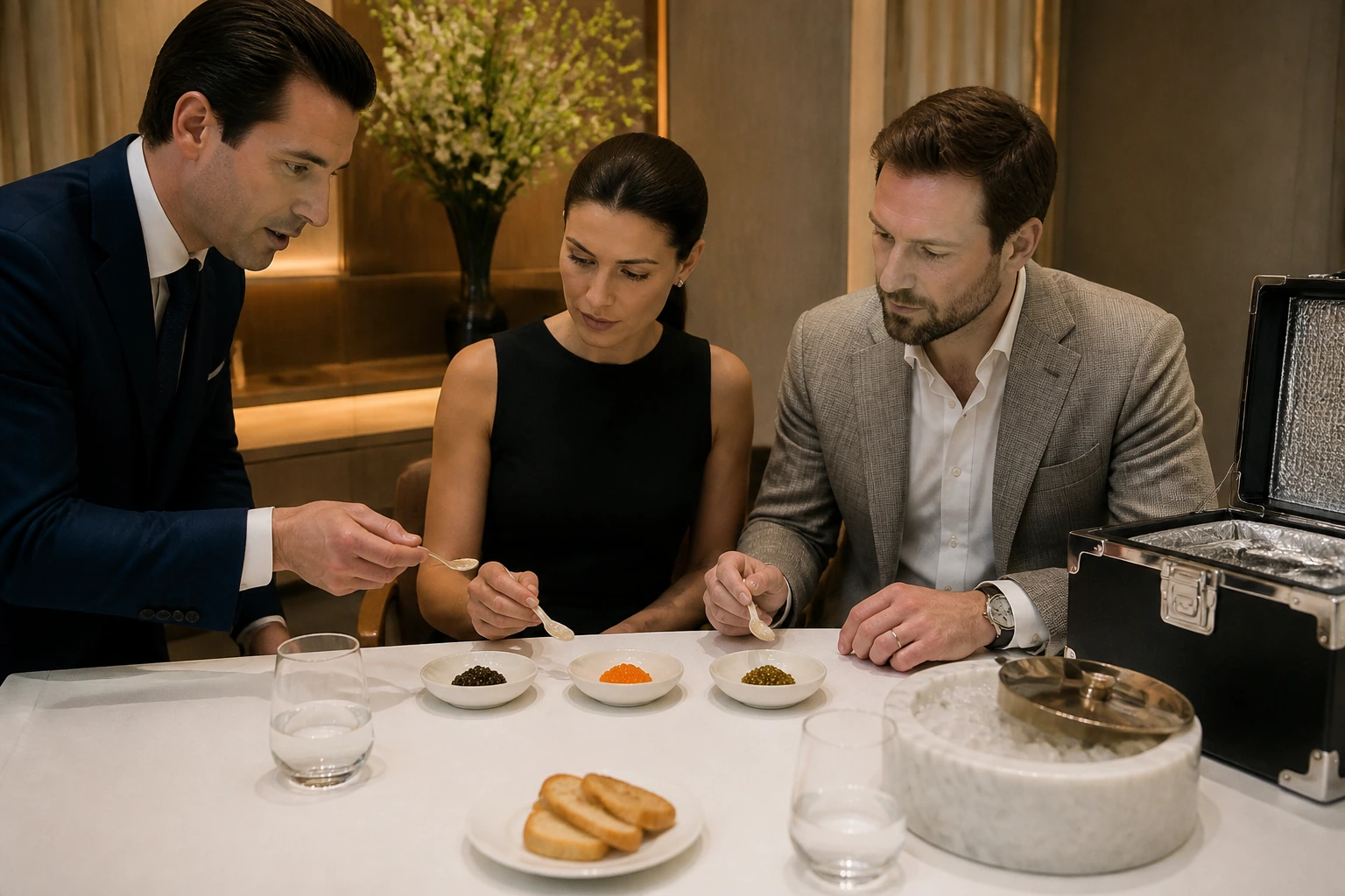 Illustration photoréaliste pour truffle caviar champagne journeys : signature experience