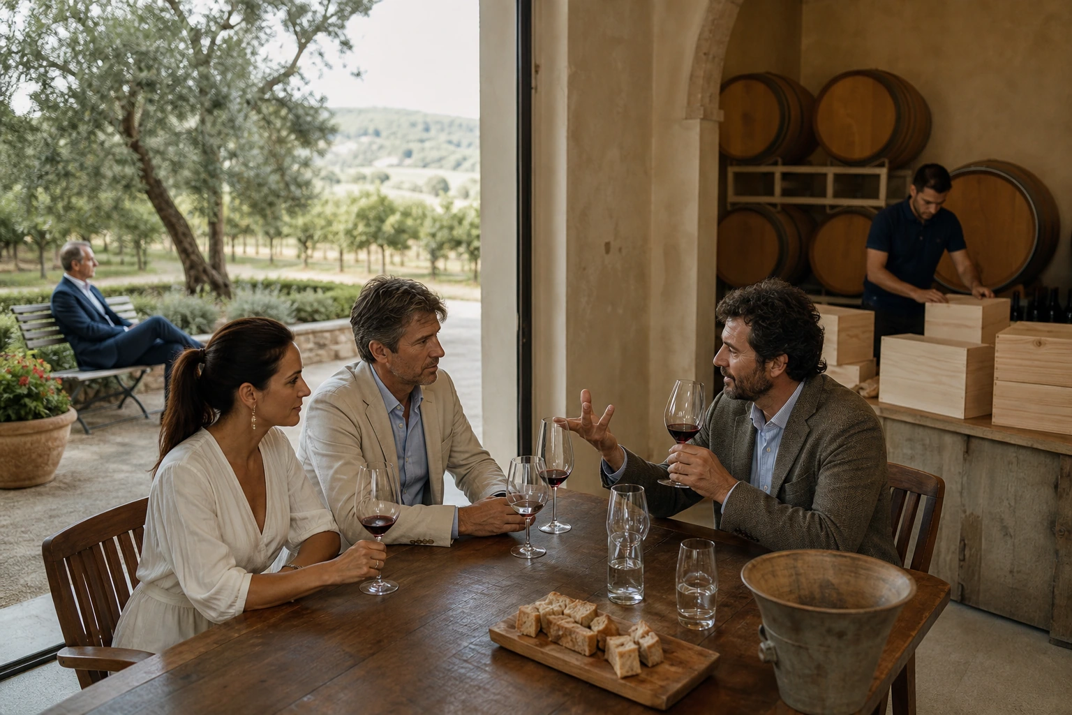 Fotorealistische Illustration zu tuscany wine estates villas fine dining: signature experience