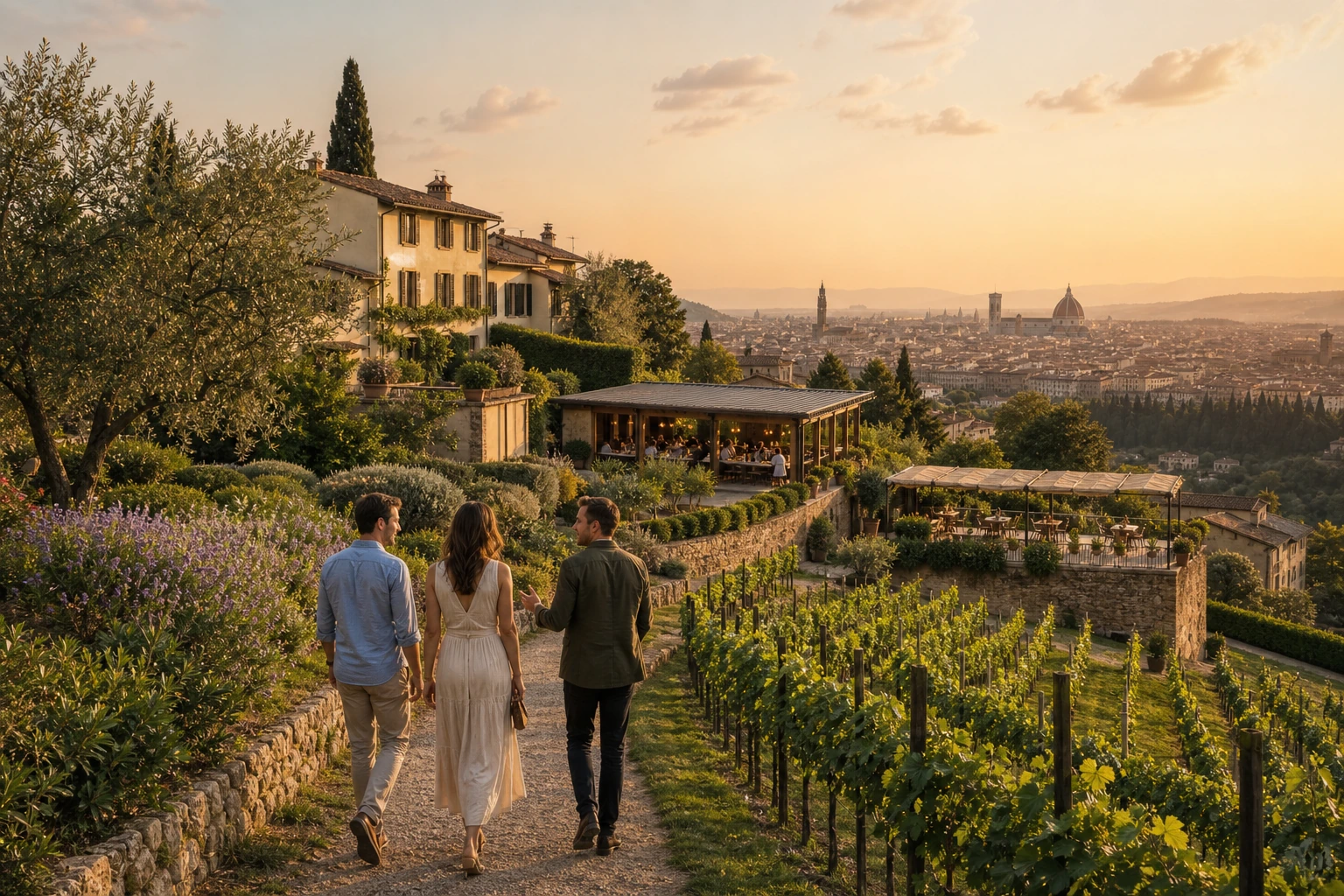 Fotorealistische Illustration zu tuscany wine estates villas fine dining: reality-check detail