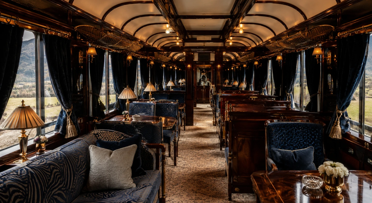 Photorealistic illustration for venice simplon orient express worth it: accommodation and physical layout