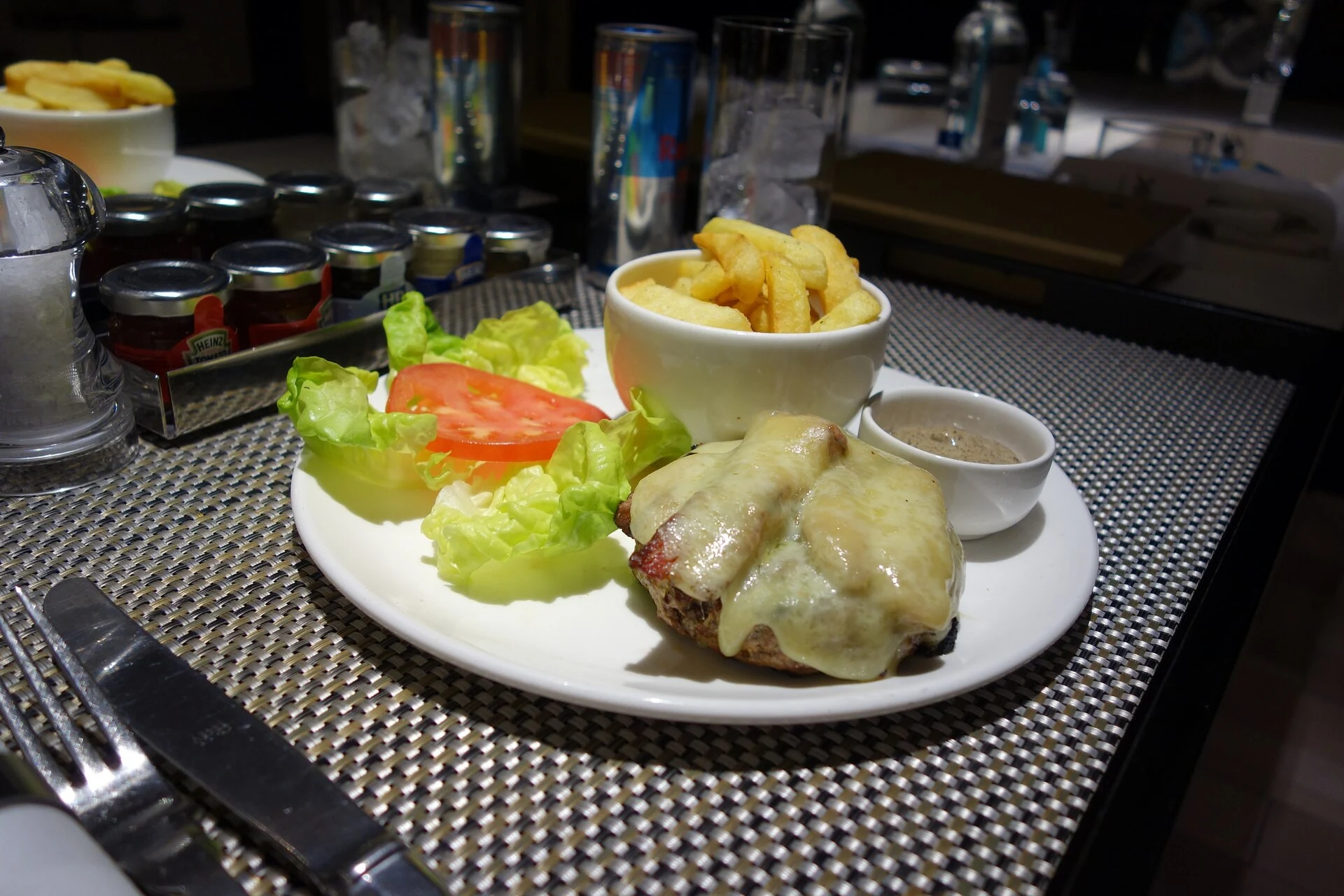 Room-service meal served inside a hotel room