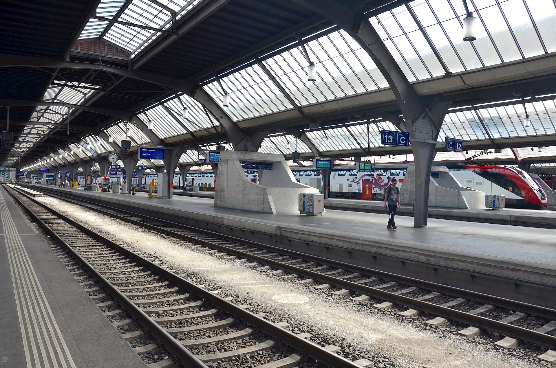 Gleise und Perrons im Zürcher Hauptbahnhof