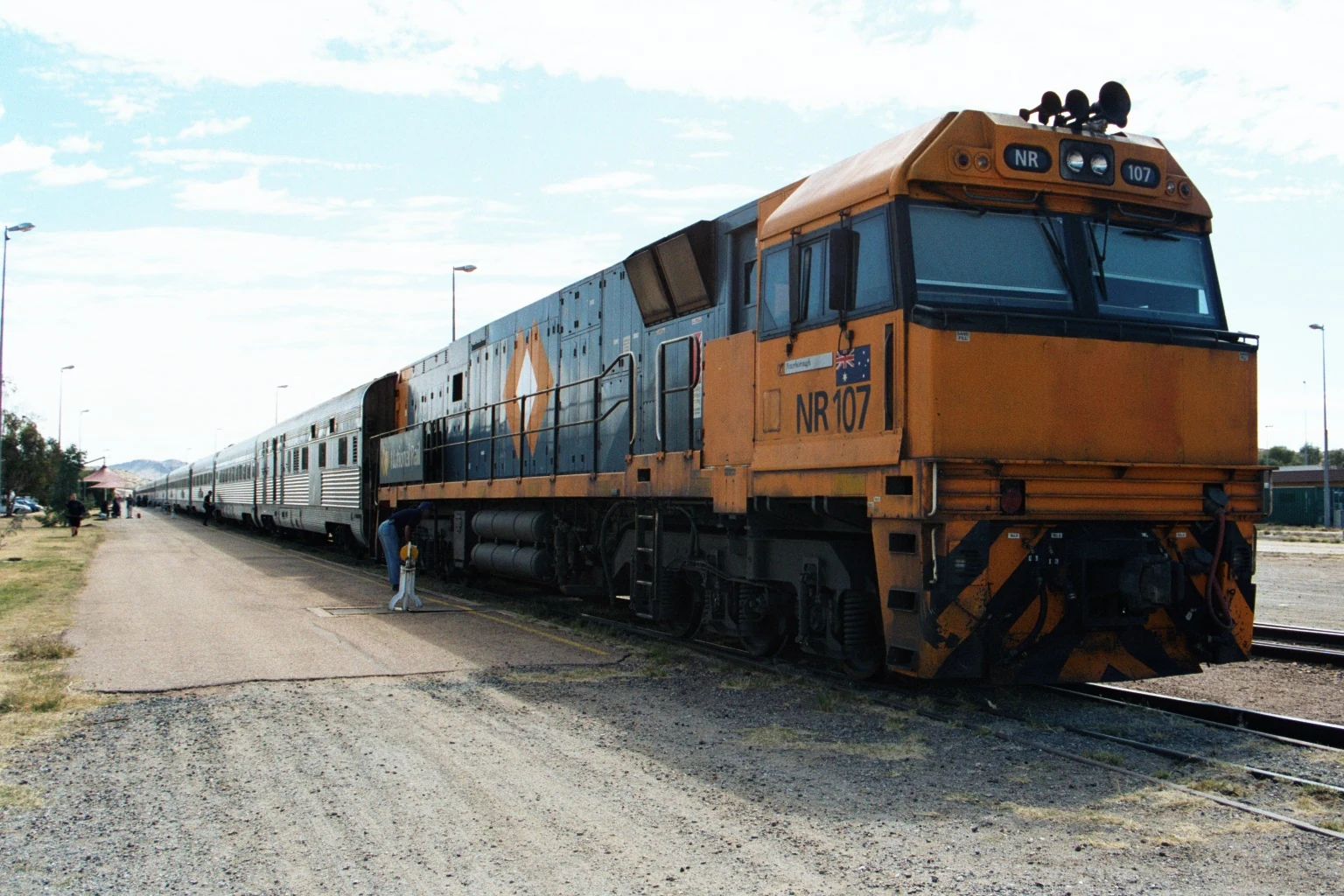 The Ghan en gare d’Alice Springs au cœur du Red Centre australien