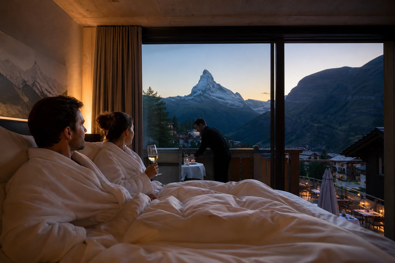 Photorealistic illustration for zermatt room view: reality-check detail