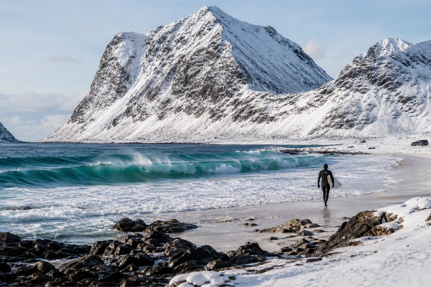 Arktisches Surfen auf den Lofoten: Panorama des exklusiven Reiseerlebnisses
